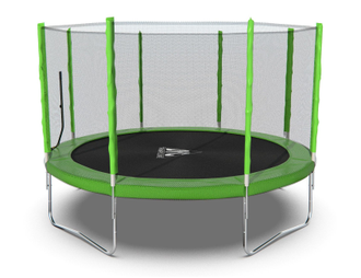 Батут DFC Trampoline Fitness 12FT-TR-LG (3,66 метра) с защитной сеткой зеленый