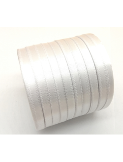Лента атласная 6 мм, цвет белый арт. 01