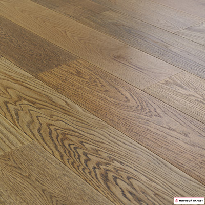 Паркетная доска Royal Parket Дуб Селект Вереск 130 мм 1-полосная с фаской лак замок 2G толщина 13 мм 1.544 м2