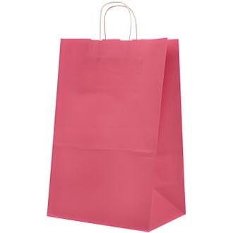 Пакет цв. бумажный с круч. руч. (розовый), 250*110*320мм