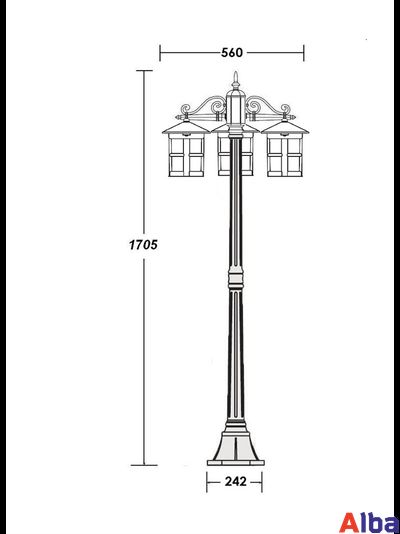 Cordoba 15808 Парковый светильник, h170см