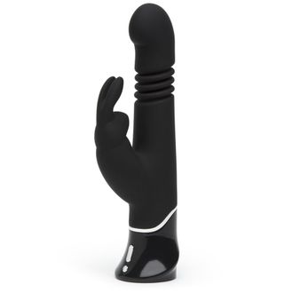 Черный хай-тек вибратор Greedy Girl Thrusting Rabbit Vibrator - 22,8 см. Производитель: Fifty Shades of Grey, Великобритания