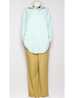 Брюки "НИЗ АСИММЕТРИЯ" горчичные (003) р.46,48,50,52,56