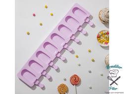 Форма для мороженого «Эскимо», 42×12,5 см, 8 ячеек (6,8×3,8 см), цвет МИКС
