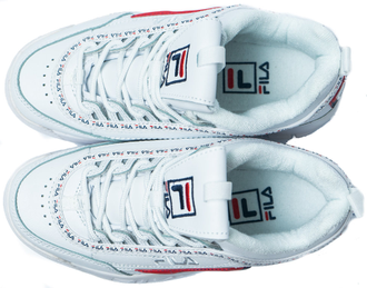 Женские кроссовки Fila Disruptor 2 PREMIUM REPEAT NAVY Бело-красные (36-40)