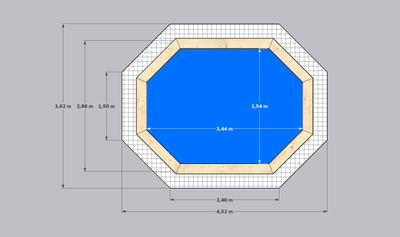 Деревянный бассейн "Вилюй" 350 х 250 х 115 см Кристалл