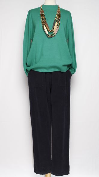 Брюки вельветовые "ПУГОВИЦЫ СПЕРЕДИ" синие  до р.52