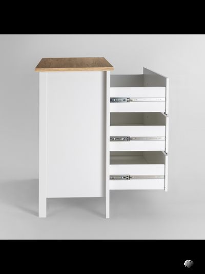 2.08.02.020.14 САГА комод 3 ящика белый/ясень