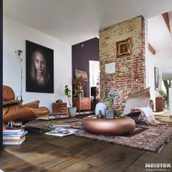 Паркетная доска Meister Дуб Аутентик Оливково-серый 8903 в интерьере