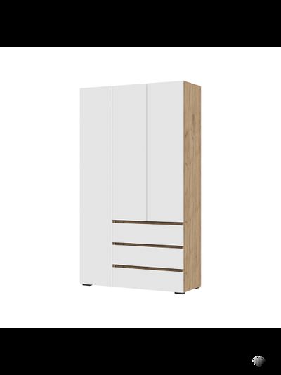 Хелен ШК 06 шкаф 3-х створчатый с ящиками Дуб крафт золотой/Белый