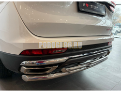Защита заднего бампера двойная Папа Тюнинг d60/42 для JETOUR X90 Plus 2022-