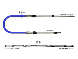 Трос управления ULTRAFLEX MachZero для моторов Yamaha, Tohatsu, Suzuki, Honda, Nissan, Force, Selva, Volvo Penta, Yanmar, VW