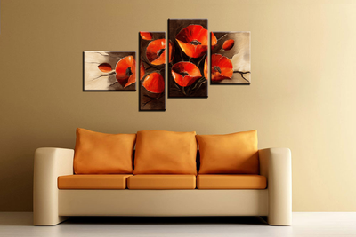 Модульная картина "Маковое счастье"