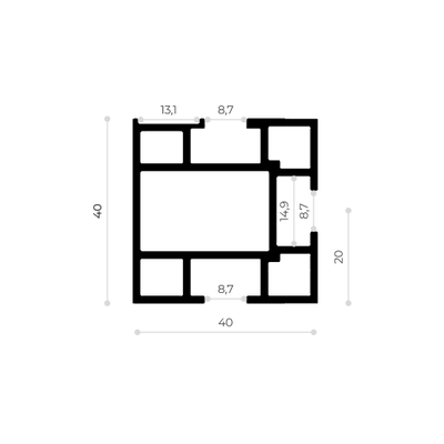 Параллельный упор AL-T40 универсальный (0.2 м) анодированный от 0.1 до 3 метров