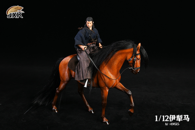 Конь с упряжью (каштановый, вишневый) - Коллекционная ФИГУРКА 1/12 scale Ili horse (JXK063B) - JXK