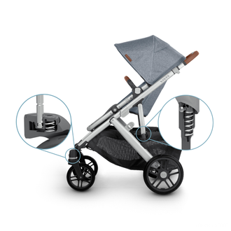 Коляска 3в1 UPPABaby Vista V2 Gregory Голубой Меланж