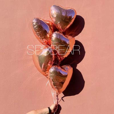 Фольгированные шары Сердца 5 штук розовое золото