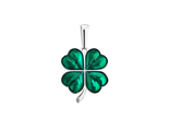 Серебряная подвеска "Клевер большой", вставка эмаль.
