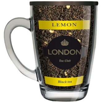 Чай черный Лимон ТМ London Tea Club 70г в стеклянной кружке