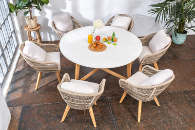 Стол обеденный из тика Talara круглый 150 см