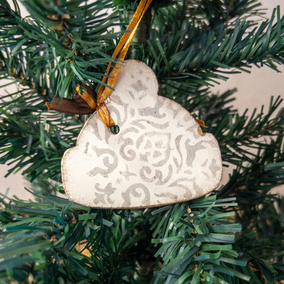 Елочная игрушка из гипса  "Шапочка"