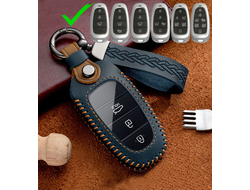 Тёмно синий чехол для смарт ключа hyundai santa fe 4, tucson 4, palisade с 2020 года