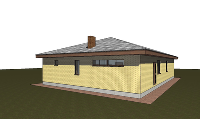 Одноэтажный дом с тремя спальнями 154.68 м² (S77)