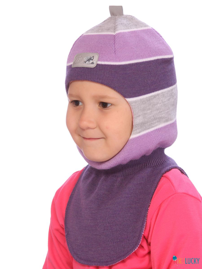 Шапка-шлем 21101-02, цвет баклажановый, серый р. 52-54