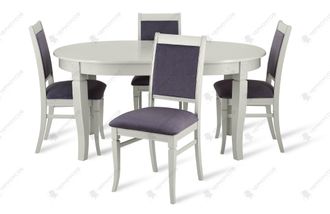 Стол Рим-П серый шелк+4 стула Венеция-П картье чаркоал / серый шелк купить в Алуште