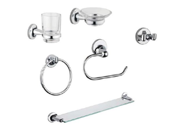 Набор аксессуаров для ванной комнаты VitrA Marin-1 (6 предметов: полочка, кольцо для полотенец, держатель зубных щеток, мыльница, держатель туалетной бумаги, крючок для халата, A44924