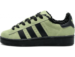 Кроссовки Adidas Campus 00s Green Black With Fur зимние