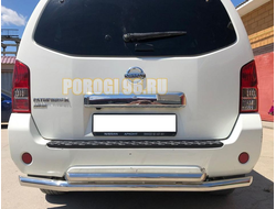 Защита заднего бампера двойная d60/53 для Nissan Pathfinder (2010-2013)