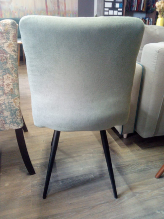 Обеденный стул Луис бирюзовый шенилл на метал.основании черного цвета