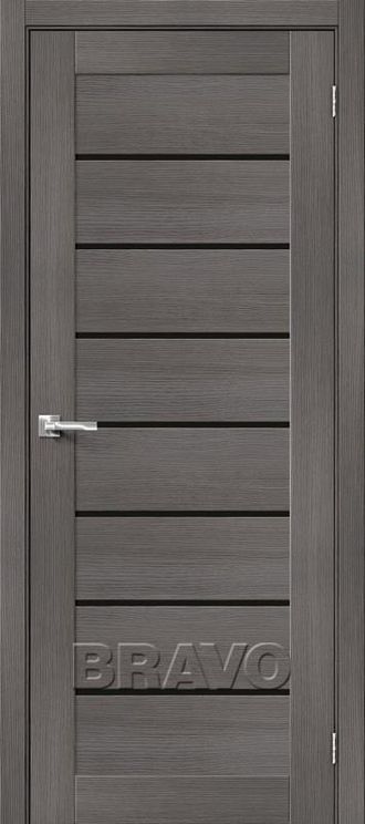 Межкомнатная дверь с экошпоном Браво-22 Grey Melinga/Black Star