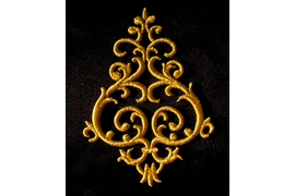 Вышивка вензеля золотом