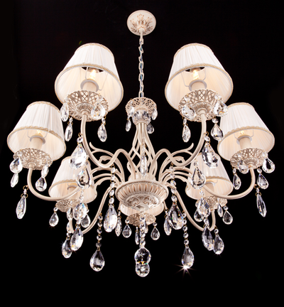 Люстра 3637/7 белый с золотом/прозрачный хрусталь Strotskis Eurosvet