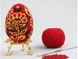 Яйцо "Русские узоры" Набор для вязания крючком с бисером от Ирины Рудевич