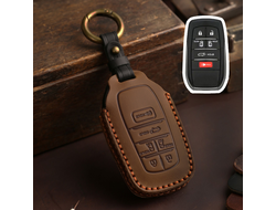 Кожаный коричневый чехол для ключа Toyota Sienna на 6 кнопок, выпускаемых с 2020 года в 4 поколении.