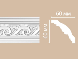 Потолочный плинтус из полиуретана с орнаментом DECOMASTER (Декомастер) - 95610 (60х60х2400мм)