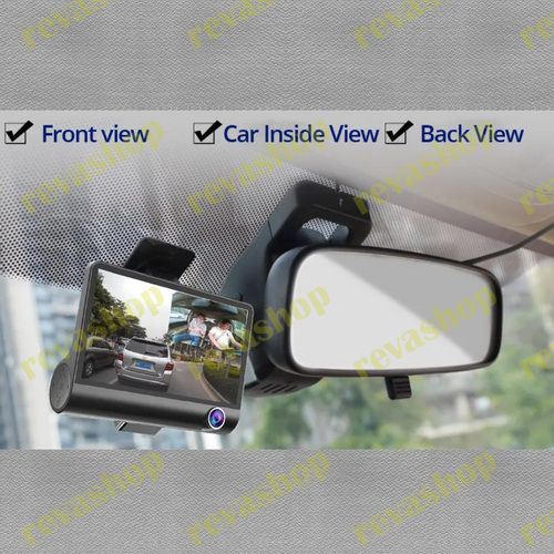 Описание 4-дюймовый черный монитор-экран. Автомобильный видеорегистратор 3 камеры объектив IPS HD эк