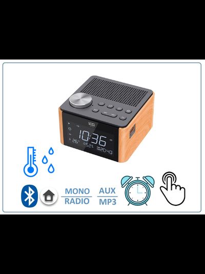 Домашняя метеостанция с датчиком температуры и влажности LOCI H70 - Bluetooth колонка СТЕРЕО, с информатором времени/будильник, радио FM