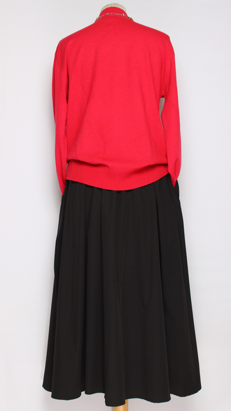 Юбка  "Широкая асимметрия хлястики" черная до р.52