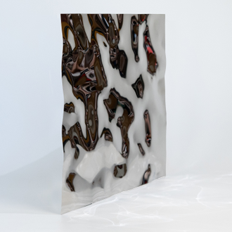 Декоративная нержавеющая сталь 3D Mirror Water Ripple Middle Silver Артикул - 8К (М) / рябь на воде (серебро)