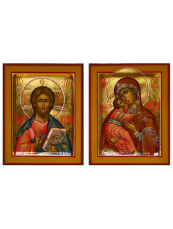 Венчальная пара. Образ Спасителя. Образ Пресвятой Божией Матери “Владимирская”. Рукописные иконы.