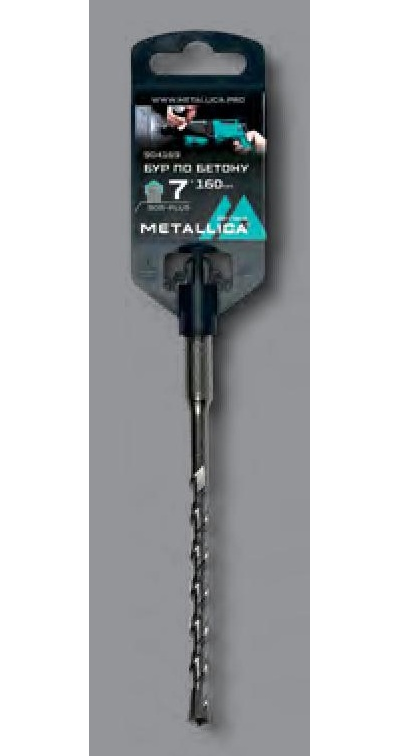 Бур по бетону SDS-plus METALLICA Optima 6х160/100 мм, напайка с центром, 2 спирали