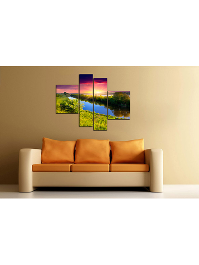 Модульная картина "Фиолетовый закат"