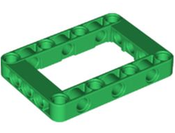 Technic, Liftarm, Modified Frame Thick 5 x 7 Open Center, Green (64179 / 6374064)
