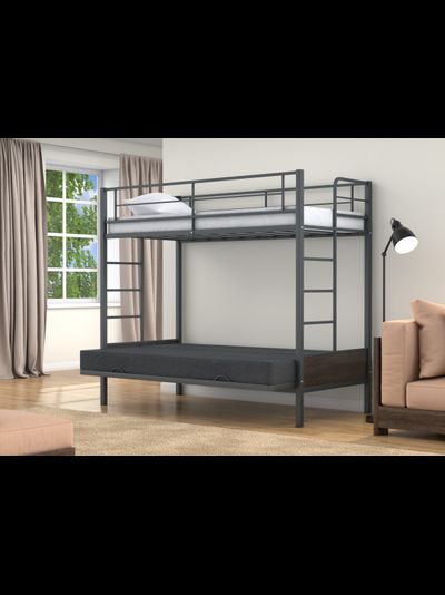 Двухъярусная кровать-диван Дакар 1 Серый (вставки венге)