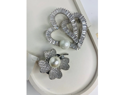 Брошь-зажим с жемчугом в ассортименте