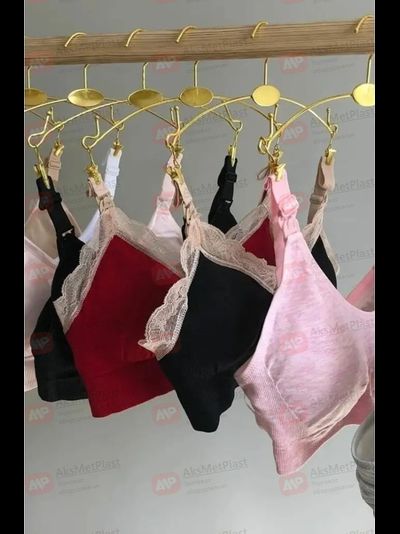 NYJ2806 Вешалка металлическая для нижнего белья, на проволоке прищепка с силиконом , цвет: золото